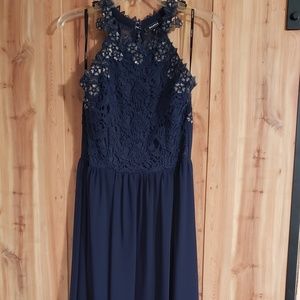 Navy maxi dress size M